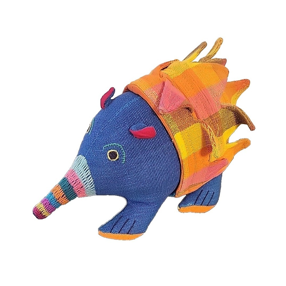 Australian 11" Spiny Anteater Hand Made Woven Dyed Plush Barbara Samsoni Eco toy